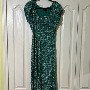 Madewell Green Floral Maxi Dress